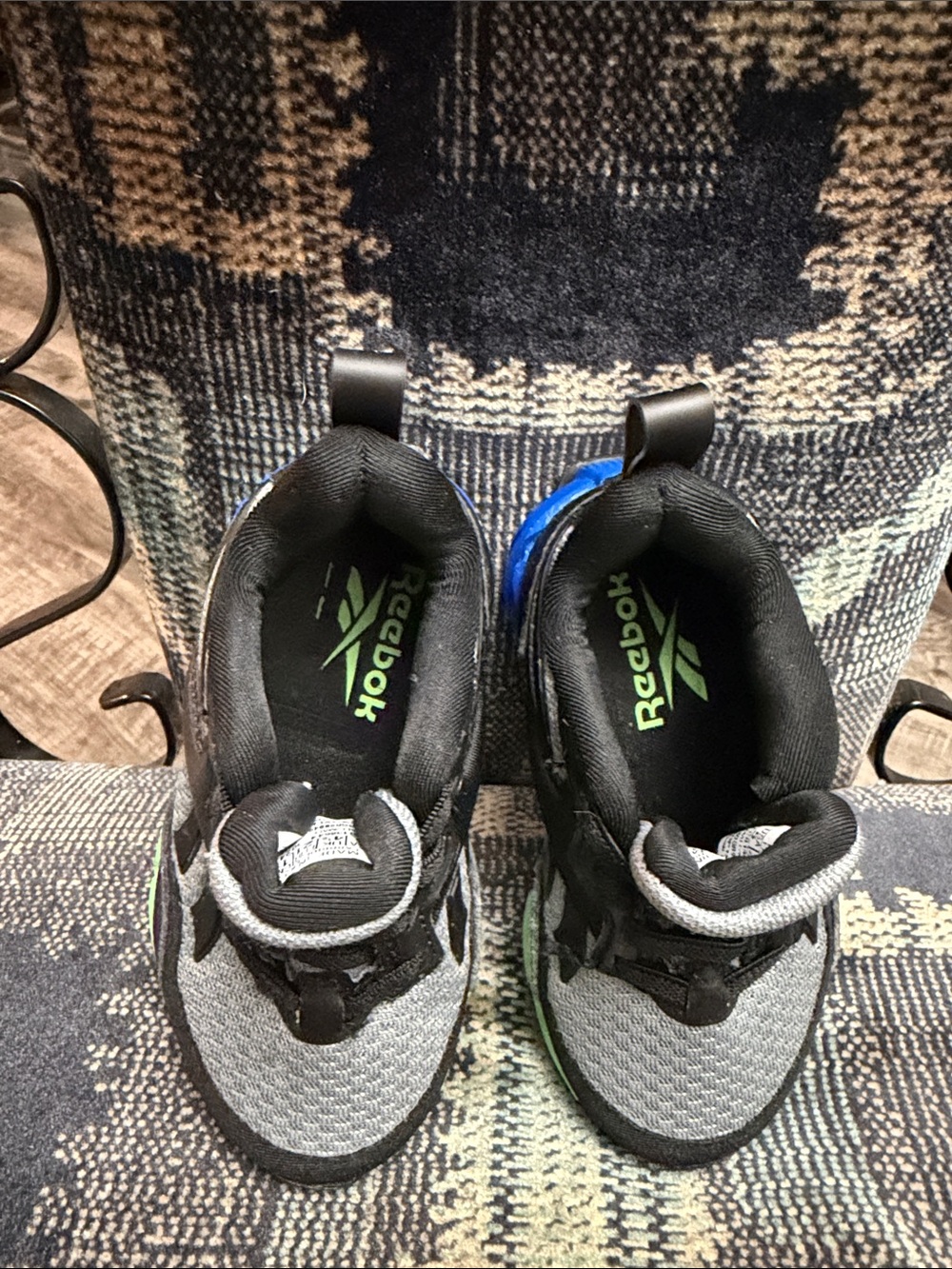 Reebok Kids Gray, Black and Blue Athletic Sneakers